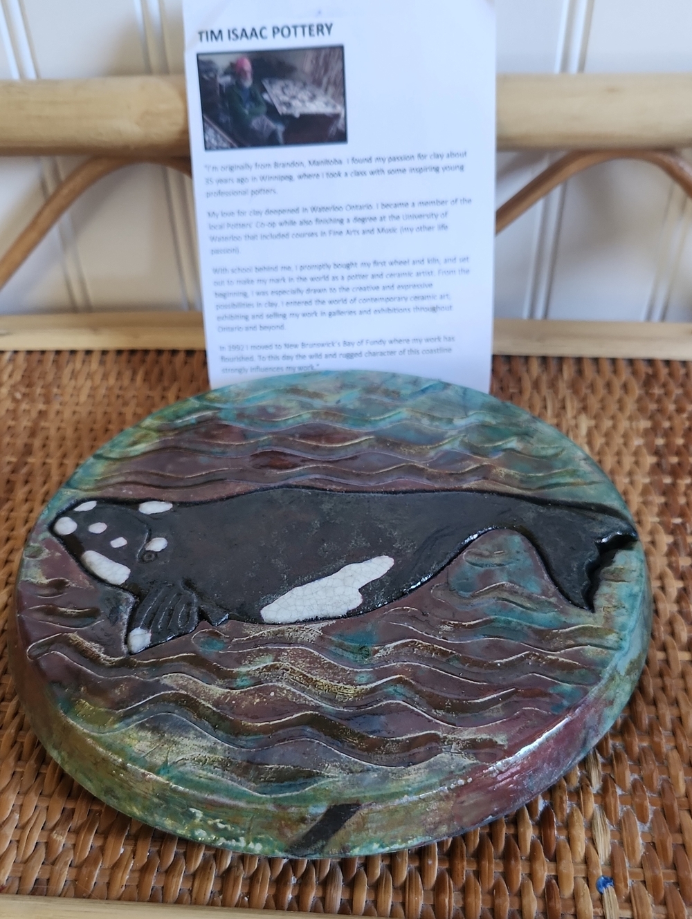 Killer Whale Pottery Trivet By Tim Isaac